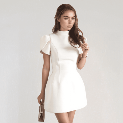 Adèle – Robe Courte à Manches Bouffantes