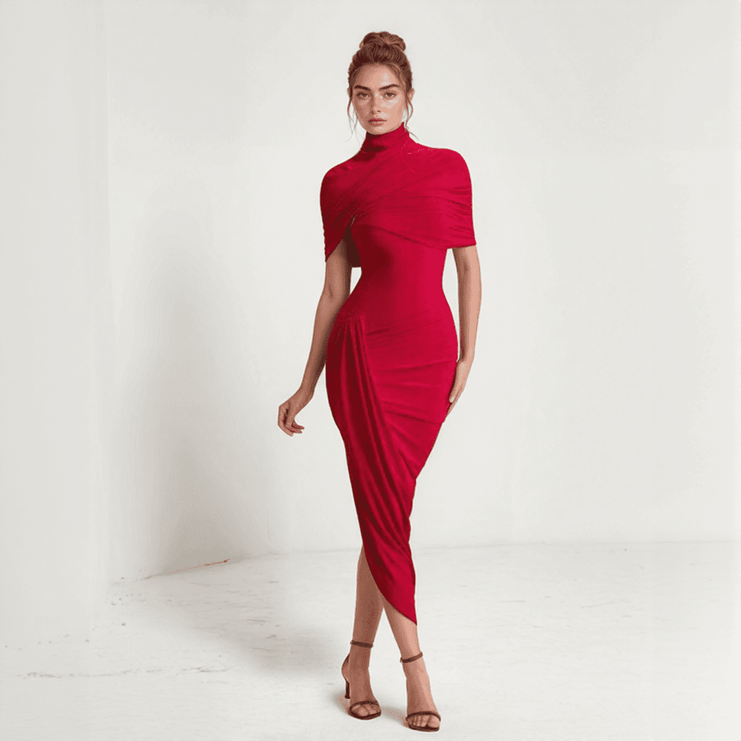 Isolde – Robe Midi Drapée