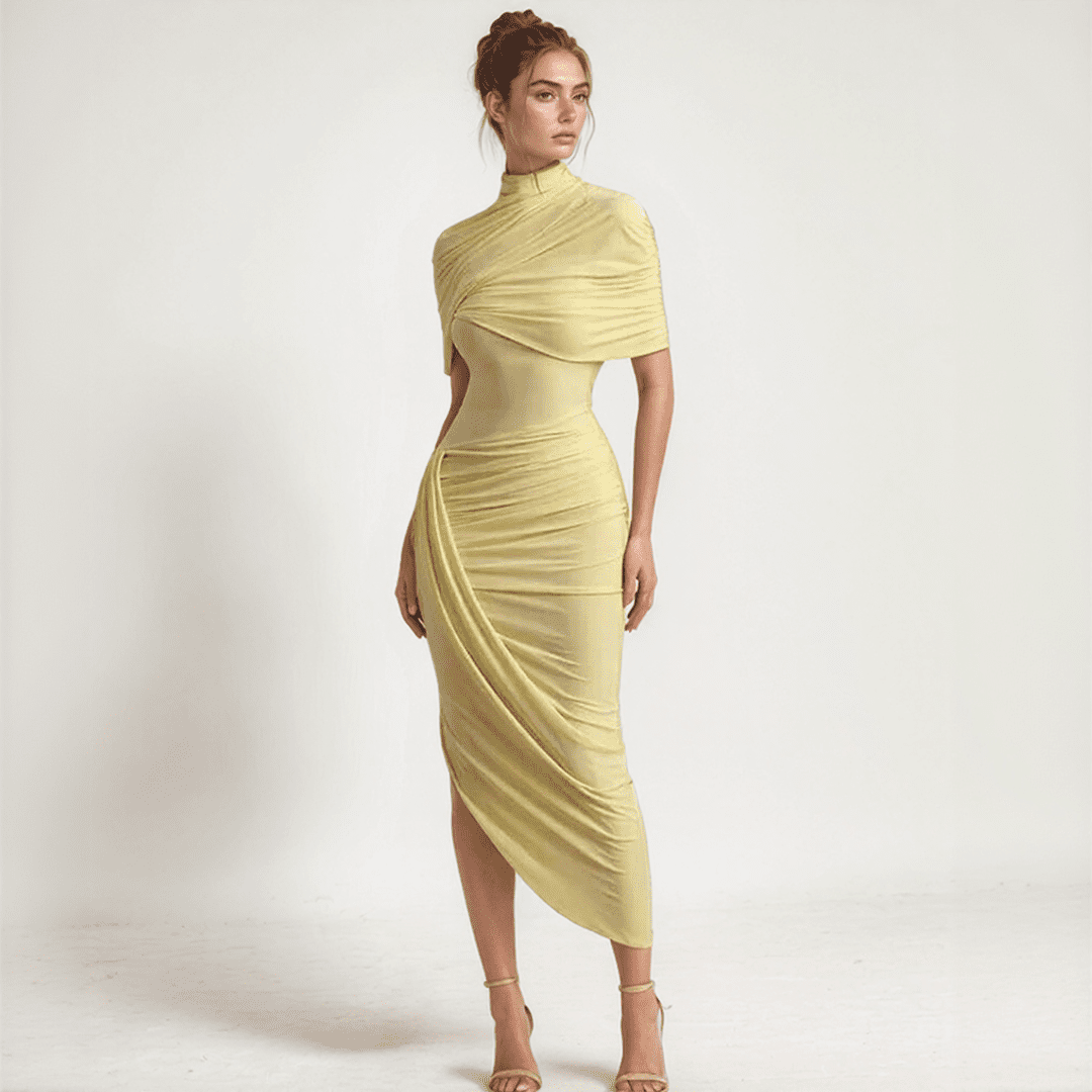 Isolde – Robe Midi Drapée